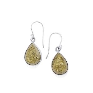 Drusy Pyrite Earrings in Sterling Silver 28cts