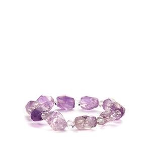 189.85cts Purple Amethyst & White Quartz Strechable Bracelet