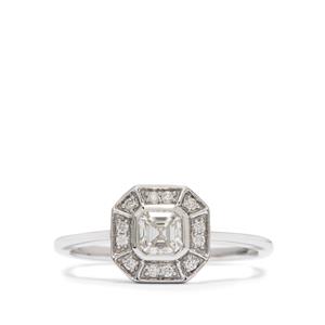 1/2ct Asscher Cut Diamond 18K White Gold Tomas Rae Ring 