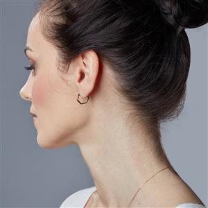 Molte Mini Hex Hoop Earrings in 9K Gold