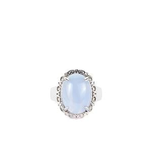 8ct Blue Lace Agate Sterling Silver Ring 