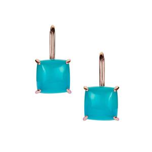 18ct Amazonite Rose Tone Sterling Silver Earrings (F)
