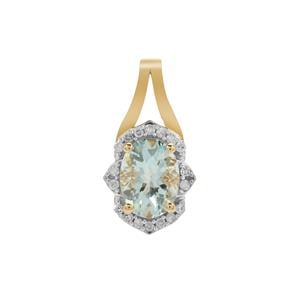 Aquaiba™ Beryl Pendant with Diamond in 9K Gold 1.10cts