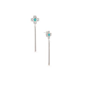 0.50cts Hubei Turquoise Sterling Silver Earrings 