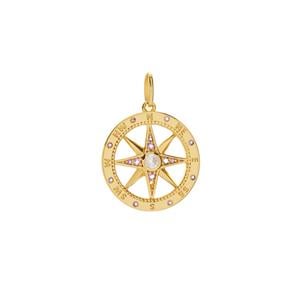 'The Golden Compass'  Gold Tone Sterling Silver Pendant 