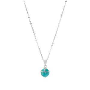  3cts Peruvian Amazonite Sterling Silver Necklace