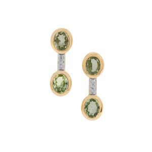 Kijani Garnet & Diamonds 9K Gold Earrings ATGW 1.45cts