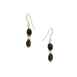 Rajasthan Garnet Earrings with Kaori Cultured Pearl in Gold Plated Sterling Silver