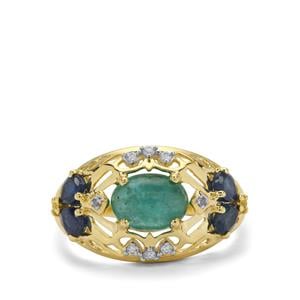 Zambian Emerald & Multi Gemstone 9K Gold Tomas Rae Ring ATGW 2.35cts