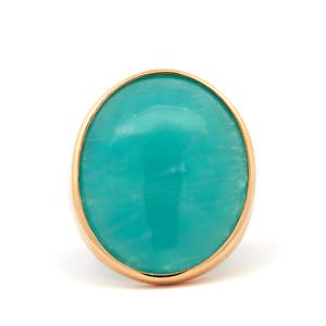 19.95ct Amazonite Gold Overlay Sterling Silver Ring 