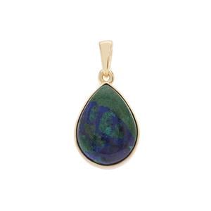 Azure Malachite Pendant in Gold Plated Sterling Silver 8.17cts
