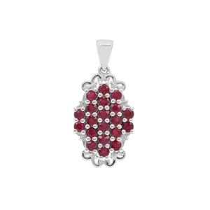 Burmese Ruby Pendant with White Zircon in Sterling Silver 2.55cts