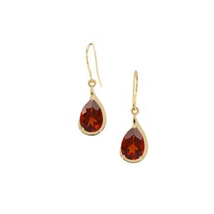 3.25ct Madeira Citrine 9K Gold Earrings 