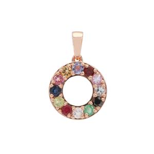 Kaleidoscope Gemstone Pendant in Rose Gold Plated Sterling Silver 0.90ct (F)