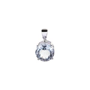 Natural Ice Fluorite Pendant with White Topaz in Sterling Silver 8.18cts