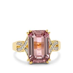 Pink Diaspore & Diamond 18K Gold Arthur Ivy Ring MTGW 7.37cts