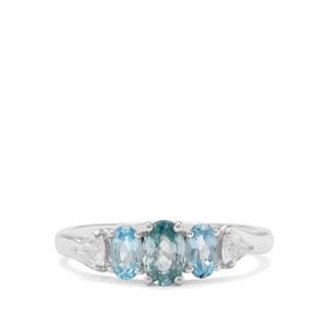 Ratanakiri Blue, White Zircon & Swiss Blue Topaz Sterling Silver Ring ATGW 1.58cts