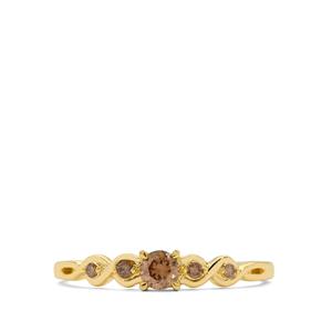 1/4ct C8 Cocoa Diamonds 9K Gold Ring 
