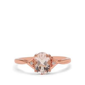 Morganite & Natural Pink Diamond 9K Rose Gold Ring ATGW 1.10cts