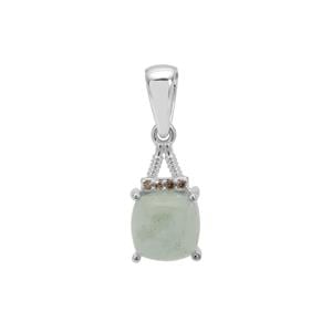 Gem-Jelly™ Aquaprase™ & Champagne Diamond Sterling Silver Pendant ATGW 2.50cts