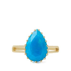 2.48ct Ethiopian Paraiba Blue Opal 9K Gold Ring 