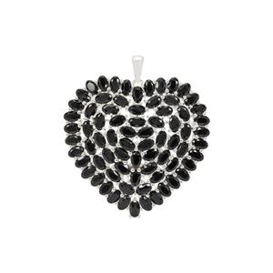 22.70cts Black Spinel Sterling Silver Pendant 