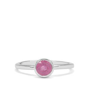 0.90ct Ilakaka Hot Pink Sapphire Sterling Silver Ring 
