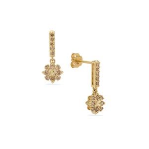 1/3ct Argyle Champagne Diamond 9K Gold Earrings 