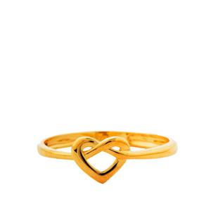 9K Gold Infinity Heart Ring 0.93g