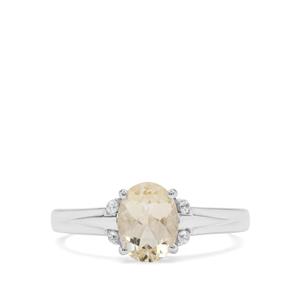 Serenite Ring with White Zircon in Sterling Silver 1.25cts