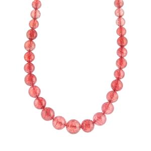 214.50ct Strawberry Quartz Sterling Silver Necklace