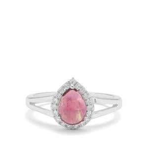 Rose Cut Malagasy Ruby & White Zircon Sterling Silver Ring ATGW 1.33cts (F)