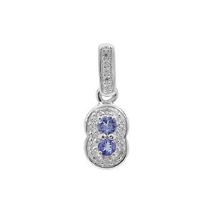 AA Tanzanite Pendant with White Zircon in Sterling Silver 0.55ct