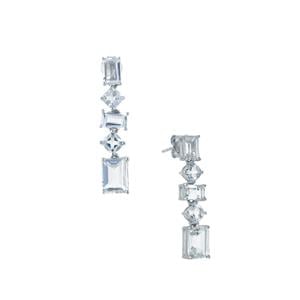 8.55cts White Topaz Sterling Silver Earrings  