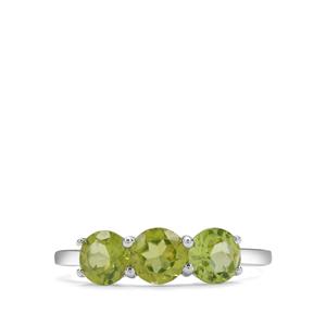 1.60cts Red Dragon Peridot Sterling Silver Ring 