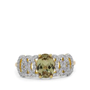 'Princess Anastasia' Csarite® & White Zircon 9K Gold Ring ATGW 1.95cts