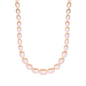 Naturally Papaya Cultured Pearl Sterling Silver Necklace