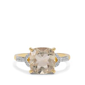 Champagne Serenite Ring with White Zircon in 9K Gold 3.05cts