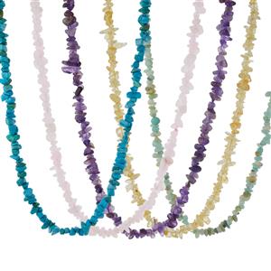 Multi-Gemstone Set of 5 Necklaces ATGW 1359.50cts 