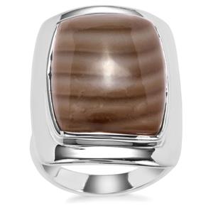 Cappuccino Flint Ring in Sterling Silver 16cts