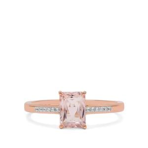 Cherry Blossom™ Morganite Ring with White Zircon in 9K Rose Gold 1cts