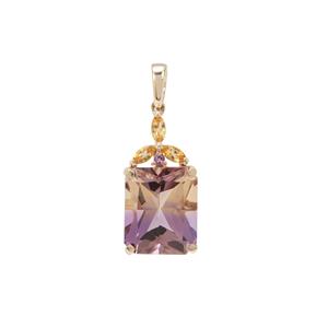 Anahi Ametrine, Rio Golden Citrine Pendant with Amethyst in 9K Gold 5.32cts