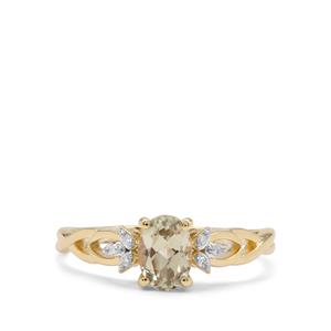 Csarite® & Diamond 9K Gold Ring ATGW 0.85ct