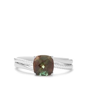 Green Andesine Ring in Sterling Silver 1.38cts