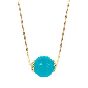 14ct Amazonite Gold Tone Sterling Silver Necklace