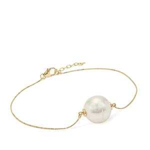 South Sea Cultured Pearl 9K Gold Bracelet (12.50 to 14 MM)