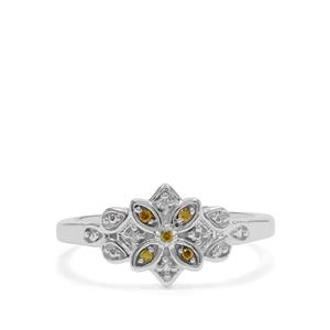 Yellow Diamond Sterling Silver Ring 