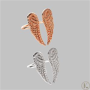 Kimbie Angel Wing Scarf Ring - Available in Silver or Rose Gold Finish