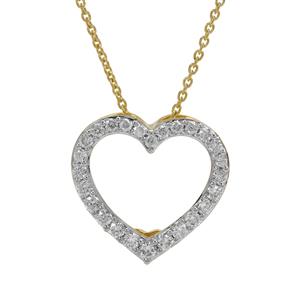 1/3ct Diamonds 9K Gold Necklace Pendant 