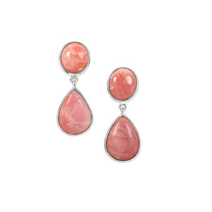 Pink Lady Opal Earrings in Sterling Silver 16.09cts